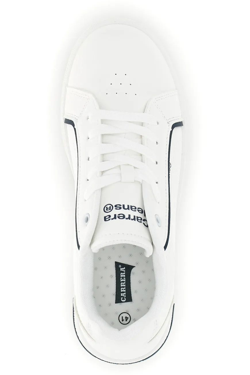 Weiße Turnschuhe mit kontrastierenden Einsätzen und Schnürsenkeln Carrera CAM643021038