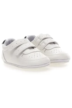 Weiße Turnschuhe mit Riemen und blauen Details Thank you girl 392603S
