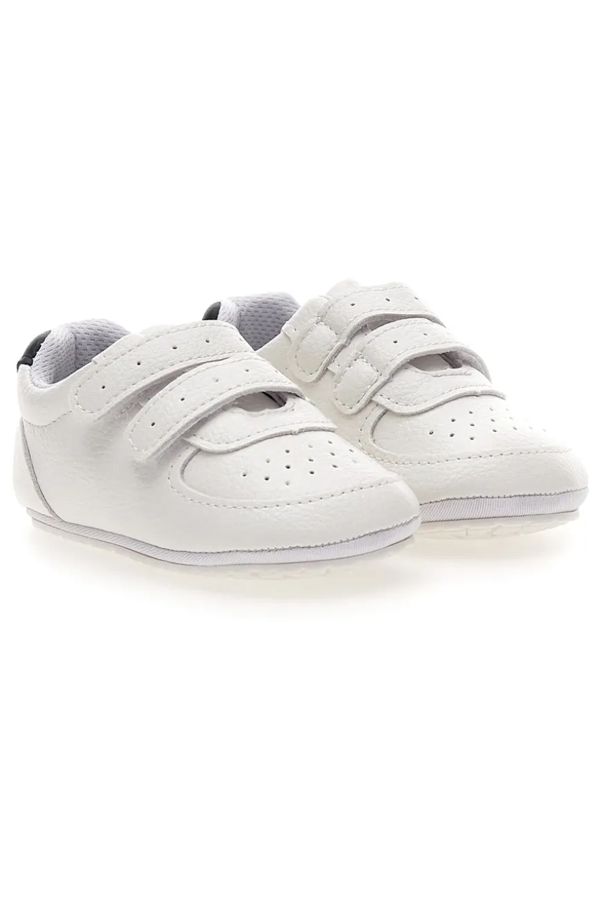 Weiße Turnschuhe mit Riemen und blauen Details Thank you girl 392603S