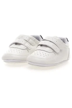 Weiße Turnschuhe mit Riemen und blauen Details Thank you girl 392603S