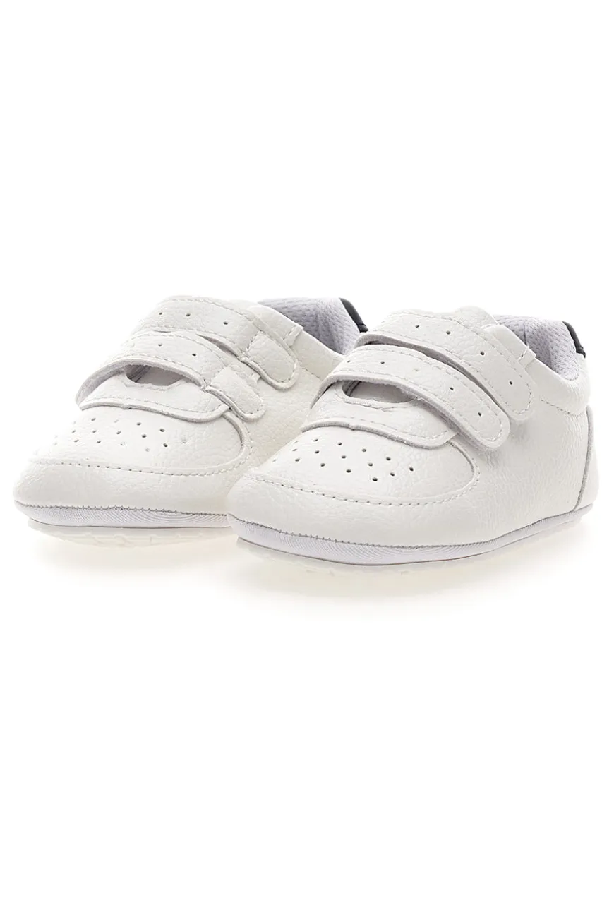 Weiße Turnschuhe mit Riemen und blauen Details Thank you girl 392603S