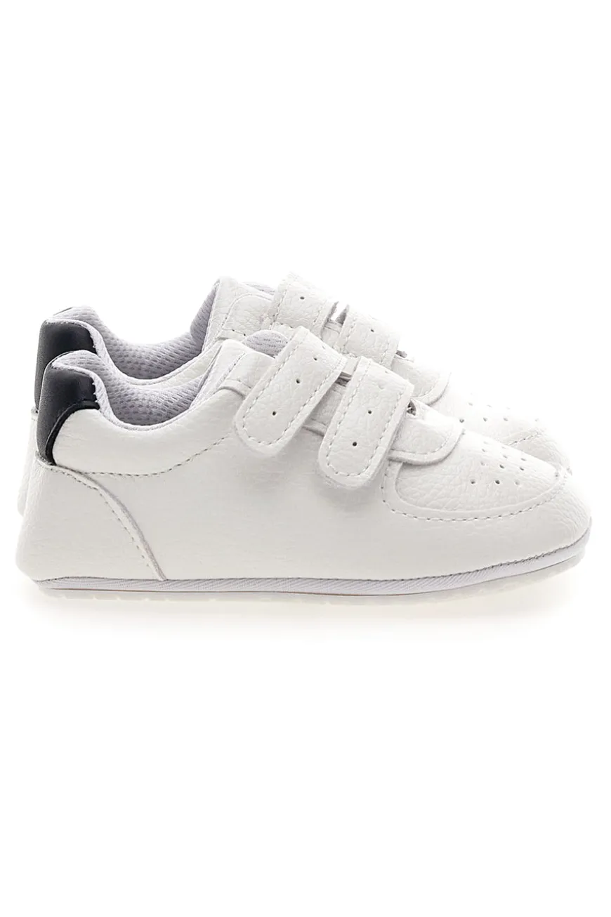 Weiße Turnschuhe mit Riemen und blauen Details Thank you girl 392603S