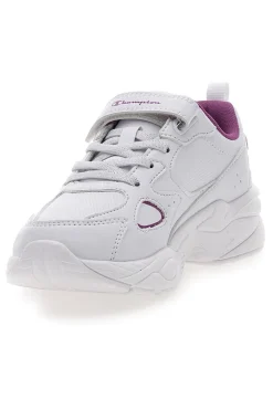 Weiße und fuchsiafarbene Sneakers mit Klettverschluss und elastischen Schnürsenkeln CHAMPION COUNTESS G PS