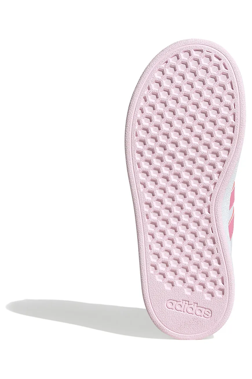 Weiße und rosa Turnschuhe Adidas Grand Court 2.0 K