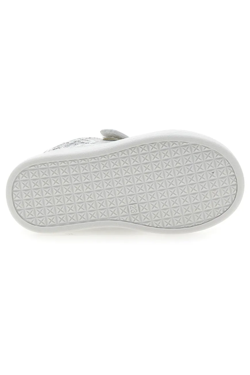 Weiße und silberne Sneakers mit Klettverschluss LAURA BIAGIOTTI AG17132