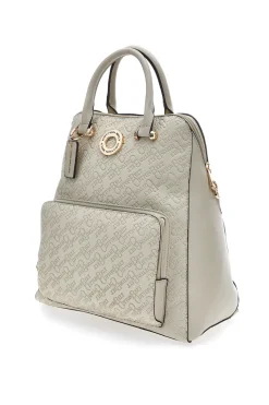 Zaino beige con stampa monogram e doppio manico Cotton Belt K19012B011