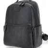 Zaino nero in vera pelle con tasche laterali Basile BA3545DX