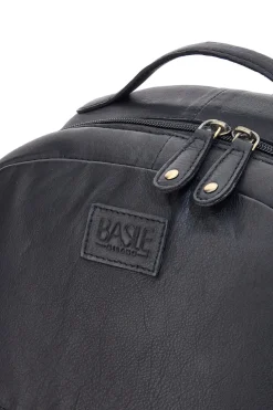 Zaino nero in vera pelle con tasche laterali Basile BA3545DX