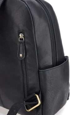 Zaino nero in vera pelle con tasche laterali Basile BA3545DX
